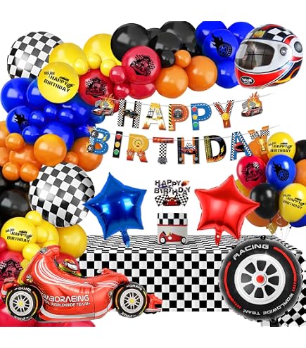 Set di stoviglie per feste di compleanno, per feste di compleanno, per feste di compleanno per bambini, decorazione di compleanno, 10 ospiti (moto 2