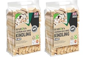 Hardys Kindling Wood, 2 Pack - 4.8kg (2 x 2.4kg) Approx. | Instant Light Firewood Logs, Smokeless - Kiln Dried - BBQ, Fire Heat Logs for Wood Burner, Pizza Oven, Open Fire Pit