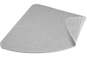 Dikots Corner shower mat non slip anti mould 60 x 60 cm - Grey Loofah style PVC Non slip Curved shower mat for inside shower - Washable and Quick Drying anti slip shower Mat for all Wet Surfaces