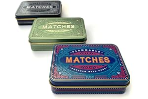 TINIT Matches Tin - Match Storage Box Metal Tin Matchbox Holder Candle Holder Lighter Gift Present (Blue)