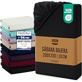 Utopia Bedding Fitted Sheet 200x200x30cm - Black - (200 Bed) | Deep Pocket - Oeko Tex Certified - Brushed Polyester Microfibe