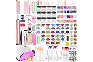 Milai Kit Unghie Gel Completo-180W Lampada UV,Kit Ricostruzione Unghie Gel Completo con Fresa per Unghie Professionale,12 Colori Gel,Kit Semipermanente Unghie,22pc Pennelli per Decorazione Nail Art 3D