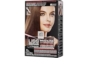 YAMÁ Yama Yamaliss LISS REPAIR KIT Lisciante Capelli alla cheratina Brasiliano 120ml + 90g | per capelli scuri | Fino a 12 settimane | con peptidi e aminoacidi che ripristinano la keratina dei capelli
