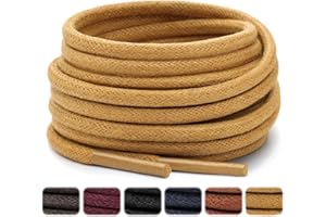 Stepace Lacets Cirés Ronds pour Chaussures Habillées [2 Paires] - 6 Couleurs, 2,5-3 mm de Diamètre