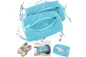 EUIOOVM Bolsa Para Lavar Zapatillas En Lavadora 2 unidades Bolsa Lavadora Zapatillas 360° Bolsa de lavado reutilizable con cremallera Protege tanto los zapatos como la lavadora