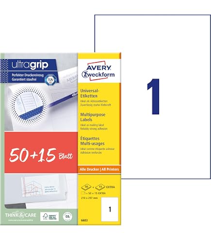 Produktbild von Avery Kabelidentifikations-Etiketten L6013-20 – Silber, DIN A4, 20 Blatt, Für Elektrische Leitungen