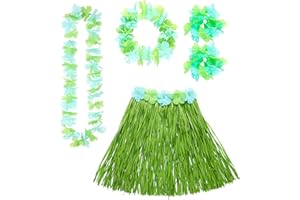 Widmann 24564 - Hawaii-Set, Rock, Haarband, Kette, Armbänder, Pink, Beachparty, Sommerfest, Karneval, Mottoparty