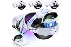 CoguyTech Elite Strap Kompatibel mit Quest 3/Quest 2,Magnetische Verbindung-13400 mAh Hot-Swap-Powerbank, Ersatz-Komfort-Überkopfgurt gleicht Kopfdruck Zubehör für VR Headset aus