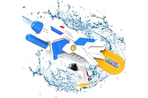 Boloshine Pistolas de Agua, Largo Alcance Juguete Water Gun Juguete de Agua de Gran Capacidad, Verano Piscina Playa Al Aire Libre Juego de Lucha de Agua Regalos para Niños Niñas (Blanco Mecha)