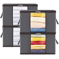 Scatole Per Armadio Lifewit | 3 Pezzi | 75L | Pieghevoli | Per Vestiti, Coperte | Tessuto Non Tessuto - Foto 3