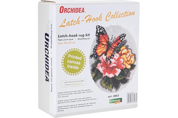 Orchidea Kit de crochet de verrouillage, Tapis, Blanc, 49x61cm ORC.4083