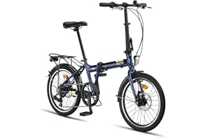 ‎PACTO PACTO Four - Hollandrad Hochwertiges Klappfahrrad 27cm Aluminiumrahmen Bike 20 Zoll Aluminiumräder Bicycle, 6 Speed Shimano Gänge Faltrad Klapprad Fahrrad Klappfahrrad Für Erwachsen