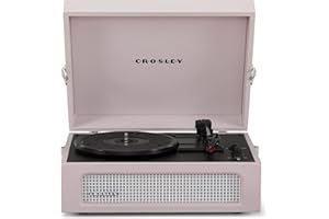 Crosley Voyager Portable Turntable - Bluetooth Record Player, 3-Speed Suitcase Vinyl Player, Home Turntables for Vinyl Records, Built in Stereo Speakers & Bluetooth Receiver, AUX Input, Amethyst