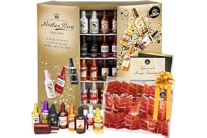 Cia&Co x Anthon Berg + Jambon Serrano - Bouteilles de Chocolat Remplies de Liqueur · 64 Chocolats avec Liqueur - 1 Kg + Dégustation de Jambon Serrano Gran Reserva Premium + Carte Personnalisée