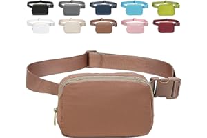 AIDBUCKS ABK Marsupio di moda Marsupio sportivo impermeabile Marsupio da trekking Tessuto in nylon 2 scomparti principali e scomparti in rete Cerniera Tracolla regolabile donna/uomo (Marrone)