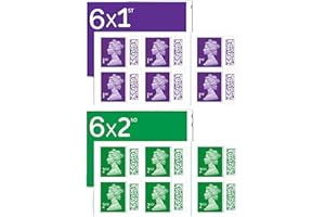 ALBIAN TRADING 6 x 1st Class Stamps + 6 x 2nd Class Stamps - Royal Mail 1st and 2nd Class Stamps - Barcoded Self Adhesive UK Letter Postage Stamps for Royal Mail Postage - (12 Total)