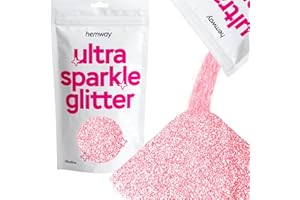 Hemway Premium Ultra Sparkle Glitter Multi Purpose Metallic Flake for Arts Crafts Nails Cosmetics Resin Festival Face Hair - Light Rose Gold - Ultrafine (1/128" 0.008" 0.2mm) 100g / 3.5oz