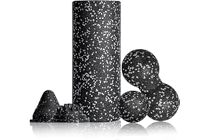 PINLANUO Fitnessrolle Faszienrolle Set 5-T Faszienball Blackroll Foam Roller Faszien Set mit Faszienball Faszienrolle Klein und Duoball Triggerpunkt für Yoga Faszien Training von Muskeln