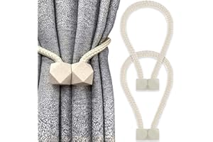 Yatinkim 2 Stück Vorhang Raffhalter Gardinen Raffhalter Beige Magnetische Gardinenhalter Seil Einstellbar Vorhänge Büro Dekorativer Zubehör Outdoor