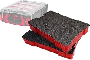 Shadow Foam Milwaukee Packout Organizer [Doppelpack] Schaumstoff für Milwaukee Packout Modular Systeme | Ideal für Lean, 5S, Kaizen & Custom Organizer (50mm, Rot)