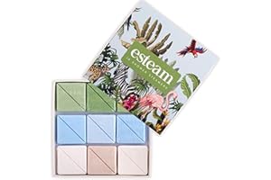 ESTEAM Aromatherapy Shower Steamers – 18 Pack – Birthday Gifts for Women – Shower Bombs with Essential Oils – Self Care Relaxation, Body Restore, Sinus Relief (Jungle Design)