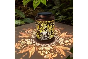 MIFXIN Hummingbird Solar Lantern, Birthday Gift for Women, Metal Solar Lanterns Garden Ornaments Outdoor, Gift for Mum Grandma, Waterproof LED Light Garden Hanging Lights for Table Patio Balcony Yard
