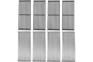 SafBbcue Cast Iron Cooking Grates and Infrared Emitter Replacement for Charbroil Infrared Grills 463224912 463231711 463241413 463247209 463247310 463271314 466231711 466247310