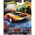 Hot Wheels Premium Car Culture Collectible Toy Car, 1:64 Scale Die-Cast Lancia Stratos Zero, Hammer Drop Vehicle with Real Riders Tires, HRV77