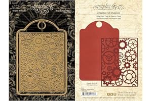 Graphic 45 - Troqueles para etiquetas y engranajes, multicolor, mediano