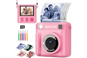 LENND Instant Print Camera for Kids Toys Instant Camera for Girls Boys | Kids Camera Toys 1080P HD Selfie Digital Camera with 4 Color Photos & 32G Card,Birthday Gifts for Girls Age 3-12 Years Old