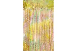 Drucilla Glitzer Lametta Vorhänge, Laser Folie Vorhang Fransenvorhang, Metalli Folie Fringe Tinsel Curtain Hintergrund für Geburtstag Party/Hochzeit, Bühnendekor, DIY Photo Booth Dekoration, Gold