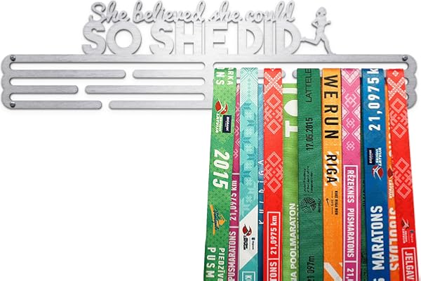 United Medals 'She Believed She Could So She Did' Cintre de Médailles | Acier Porte-Médailles | Medal Holder Display