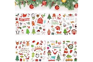 NHYDZSZ Naklejki bożonarodzeniowe, 226 sztuk naklejek bożonarodzeniowych, słodkie naklejki na prezent bożonarodzeniowy, samoprzylepne, do kopert, torebek papierowych, kartek bożonarodzeniowych