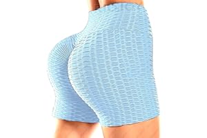 RIOJOY Bubble Ruched Booty Shorts for Women Scrunch Butt Push Up Gym Pole Dancing Shorts