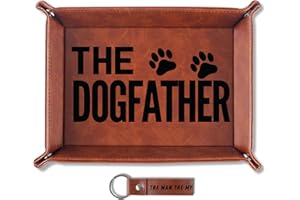 INNObeta Dog Dad Gifts for Men, Dog Dad Gifts for Fathers Day, The Dog Father, Valet Tray for Male, Men, Bedside Tray with Keychain,
