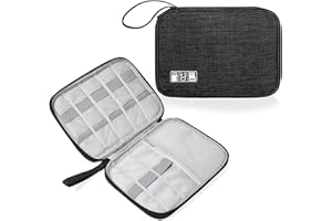 YHQZ 1 Pcs Universal Carry Travel Gadget Bag,Travel Cable OrganiserBag and Cables OrganiserBag,Electronics Accessories Organizer Bag for Chargers,Cables,USB Drive,SD Card,Power Bank,Disk(Black)