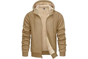 KEFITEVD Męskie Kurtki Zimowe Bluza Polarowa Kapturem Zamek Błyskawiczny Casualowe Ciepłe Wiatroszczelne Bluzy Kapturem z Kieszeniami