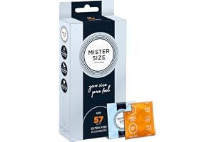 MISTER SIZE kondomer som ger extra mycket känsla 57 mm i förpackning med 10 st / extra tunn, extra fin, extra fuktighet / gjo