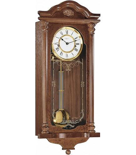 Horloge Murale Moderne Hermle - Référence 70934-002200 - Mouvement Quartz à Pendule - Aluminium Argenté 70 Cm - Made In Germany
