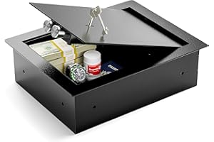 KornerBatl Floor Safe, 0.405 cu.ft Hidden Security Floor Safe For Home With Key Lock
