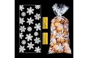 BBLIKE 120pcs Sachet Bonbons Anniversaire, Sac Cadeau Noel, Sachet Transparent pour Biscuits, Plastique Bonbon Peut Contenir du Pain, des Biscuits, etc
