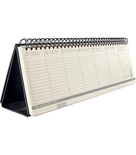Calendrier De Bureau 2026 SIGEL A5 Horizontal - Couverture Rigide Noire - Agenda Hebdo Et Notes - 3