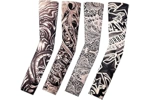 dinghaole Fashion Fake Tattoo Sleeves, Party Tattoo Sleeves, Halloween Arm Sleeves, Arm Tattoo Sleeves, Suitable for Men and Women's Tattoo Sleeves