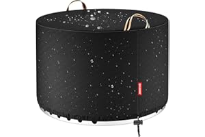 [2025 verbessertes 900D-Gewebe] Feuerschalenabdeckung rund für Solo-Herd Yukon, 76,2 cm D x 45,7 cm H, passend für 68,6 cm - 73,7 cm Feuerstelle, 900D strapazierfähiges, wasserdichtes Gewebe für