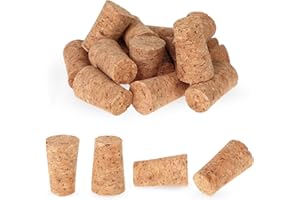 MOZEAT LENS 16 Pack Wood Corks - Tapered Blank Natural Corks for Wine, Beer, Liquor Bottles - Leakproof Wooden Wine Bottle Stopper Replacement, 22x35x17mm
