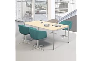‎WEBER BÜROLEBEN GMBH Weber Büroleben GmbH NOVA Besprechungstisch 160x80cm Ahorn 4-6 Pers. Konferenztisch Meetingtisch, Gestellfarbe:Silber