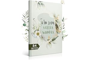 EULENTALER® Il diario per bambini I progettato da educatori in modo creativo e ben pensato I Un anno pieno di miracoli I DIN A4 I album per neonati, libro dei ricordi neutro, per ragazze e ragazzi