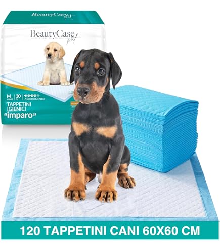 Tappetini Igienici Per Cani Nobleza 60x60cm, 100 Pezzi Super Assorbenti A 5 Strati Con Feromoni Per Addestramento E Doppia Tenuta