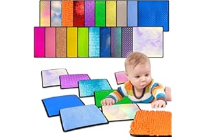 Bouiexye 20 Sets Square Sensory Mats for Autistic Children Textured Sensory Tiles Sensory Toys Babies and Toddlers with Sensory Issues Tactile Sensory Walls Fidgeting Educational Activity