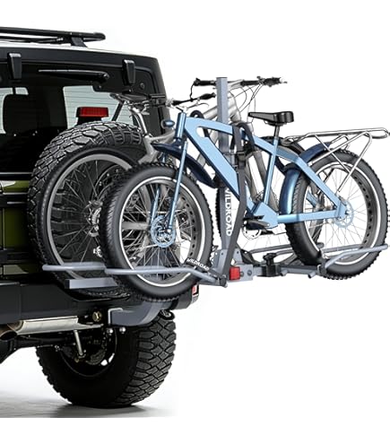 Leader Accessories 2-Bike Platform Style Hitch Mount Bike Rack, Tray Style Bicycle Carrier Racks Foldable Rack For Cars, Trucks, SUV And Minivans With